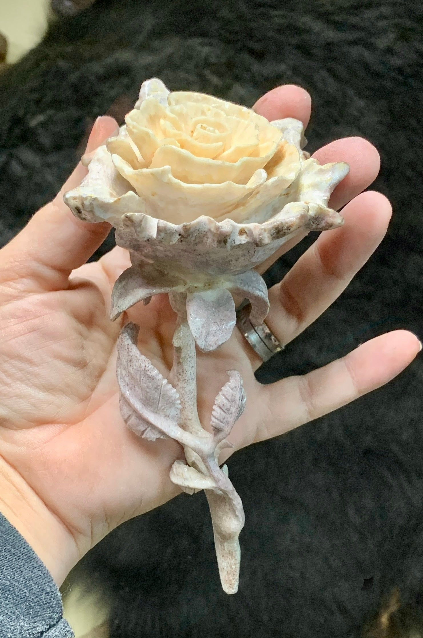 Hand carved Antler Rose